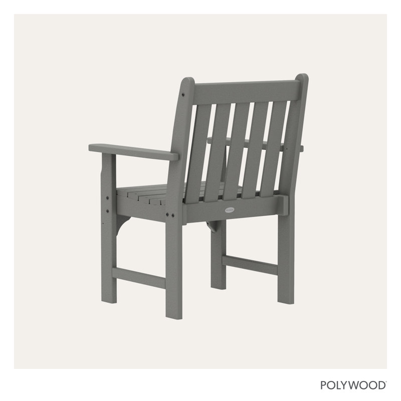 POLYWOOD Vineyard Garden Arm Chair, Slate Gray