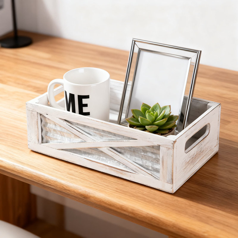 Organisateur de salle de bain Farmhouse, Blanc
