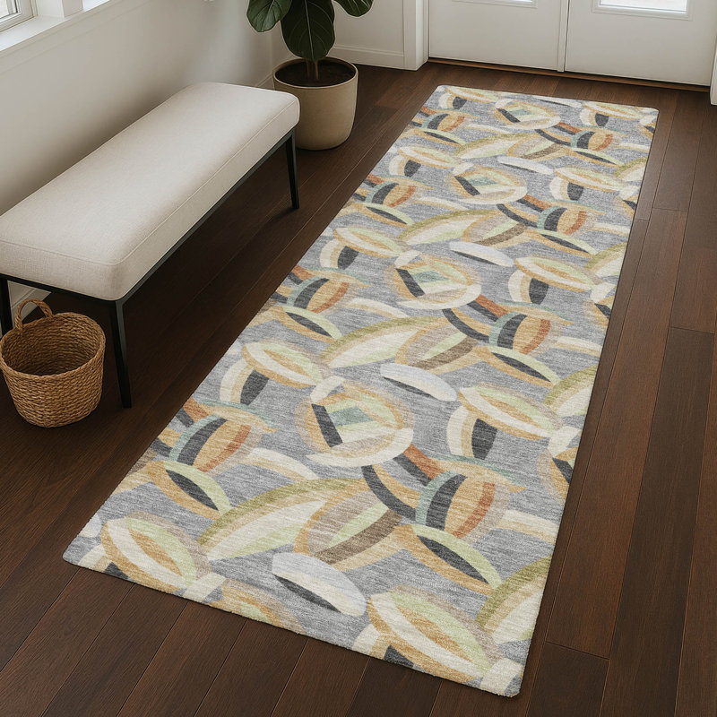 Machine Washable Indoor/Outdoor Chantille ACN2454 Casual Rug, Gray, 2'3" x 7'6" Runner