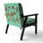 Multi-Color Bird On Tree - Velvet Upholstered Farmhouse Accent Arm Chair-1792731560-1805356393