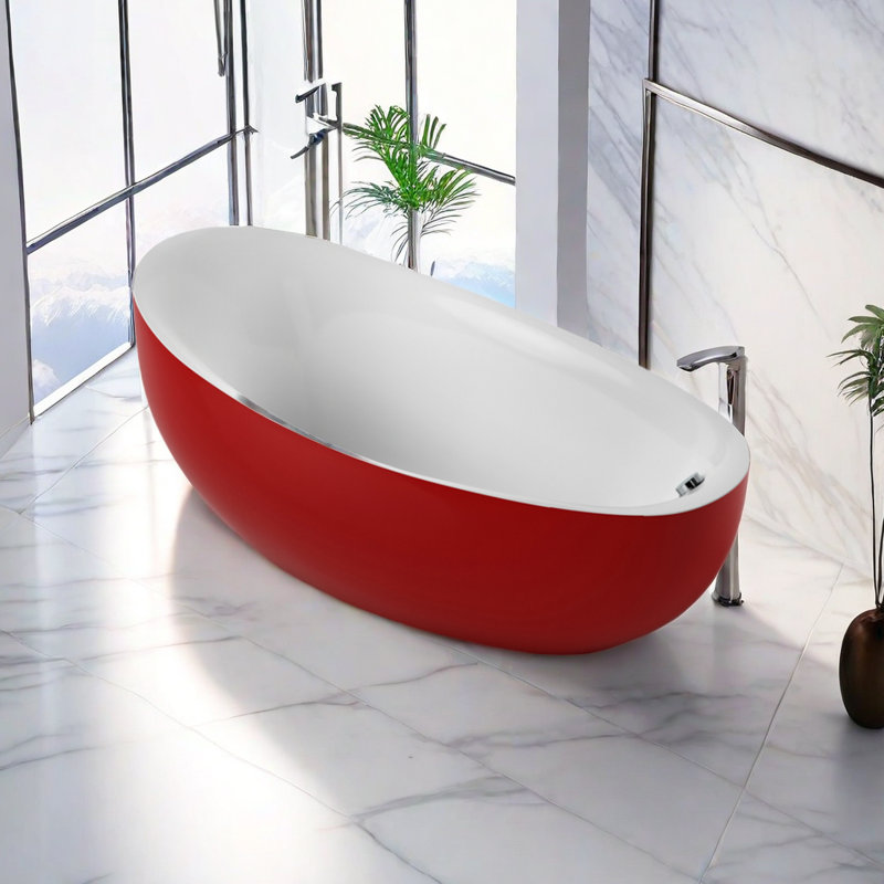 67'' x 31.5'' Bathtub, Red