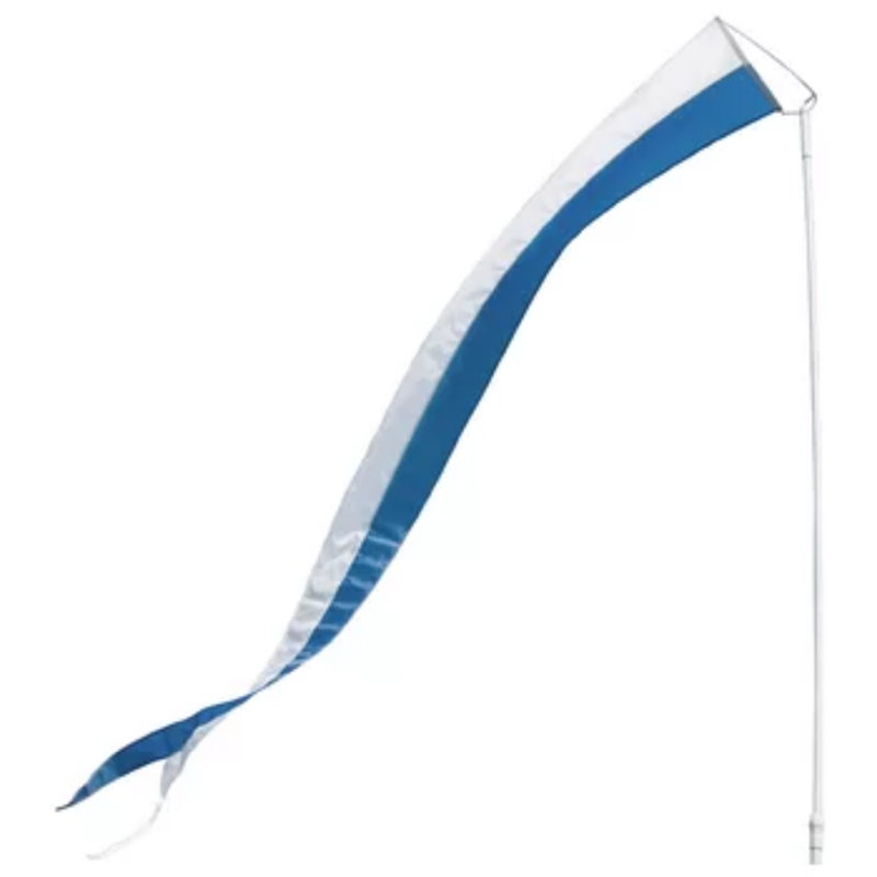 Fanion en nylon Rabun, H 168 po x l 24 po x P 0,5 po, Bleu gris / blanc