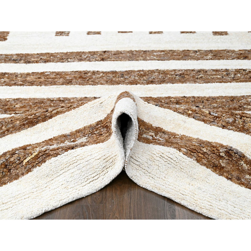 Tapis surdimensionné épais en laine noué à la main 12 pi 2 po x 14 pi 10 po brun 3A82730C4A004EBDBF116B807FF37216