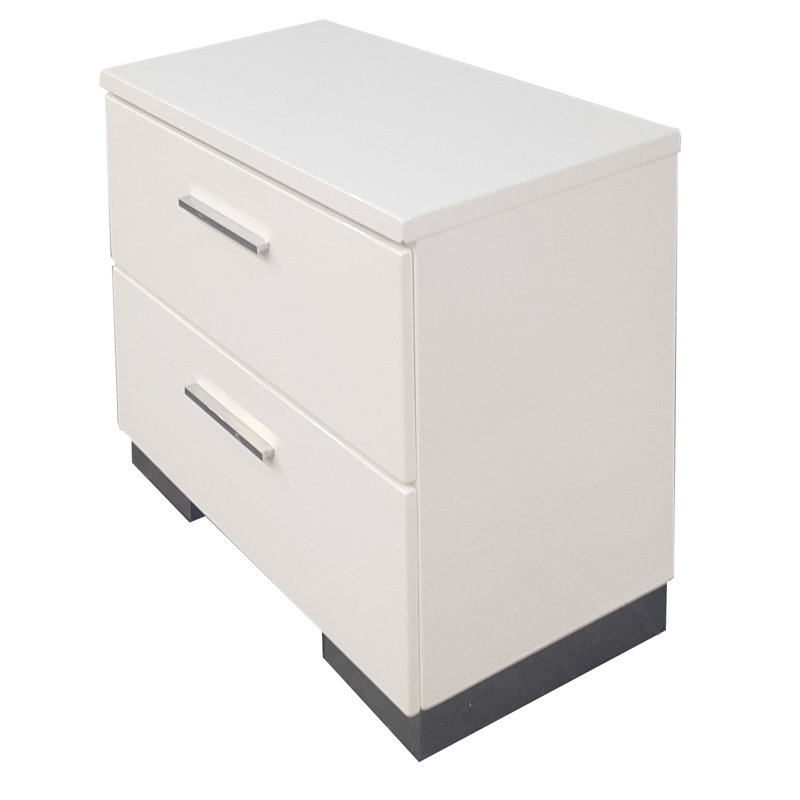 Modern White Nightstand With Legs - Bedroom Storage Chic Quality Side Table