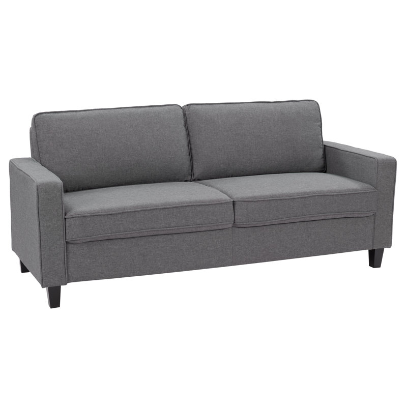 Canapé à accoudoirs carrés 77,5 po, Gris foncé