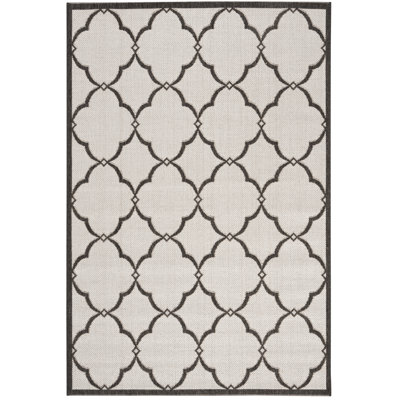 Tapis intérieur / extérieur à motif géométrique ivoire Adler