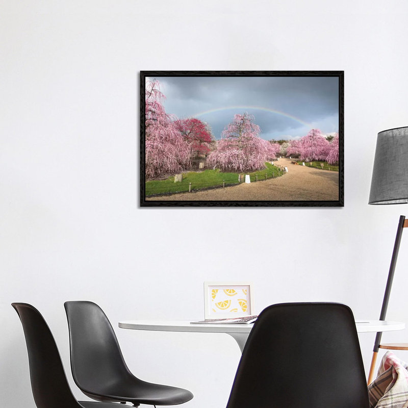 Spring In Japan XIX by Daisuke Uematsu - Print on Canvas, Black Framed, 66.04cm H x 101.6cm W x 3.81cm D