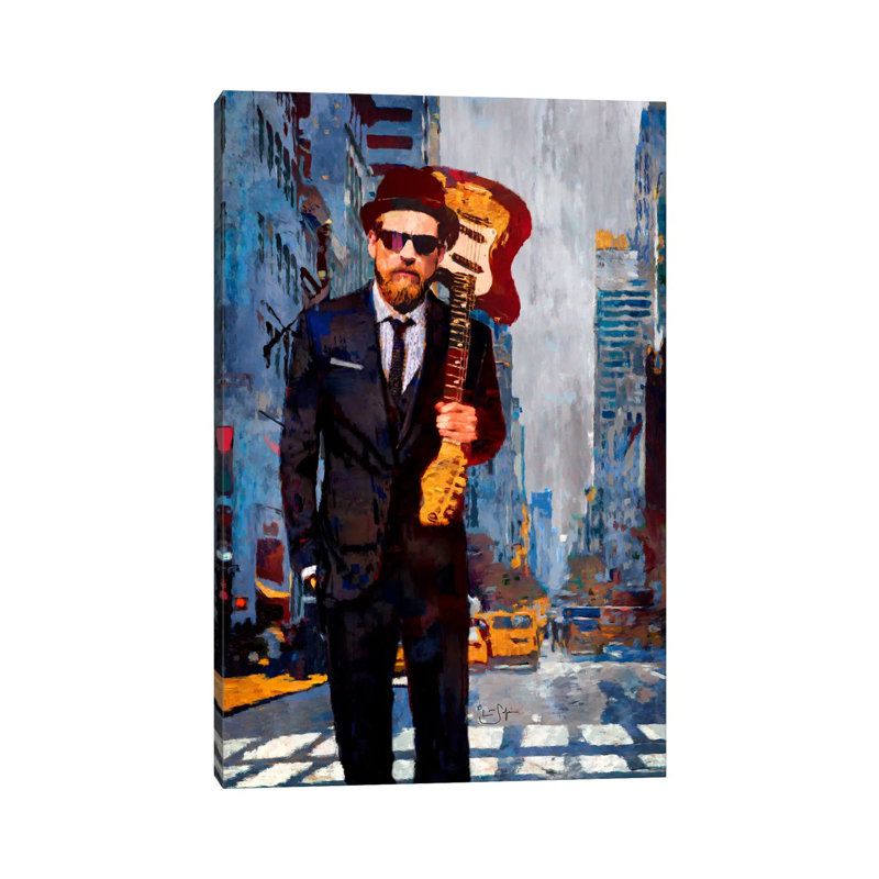 Rebel In A Suit - Wrapped Canvas Painting, 20.32 cm H x 30.48 cm W
