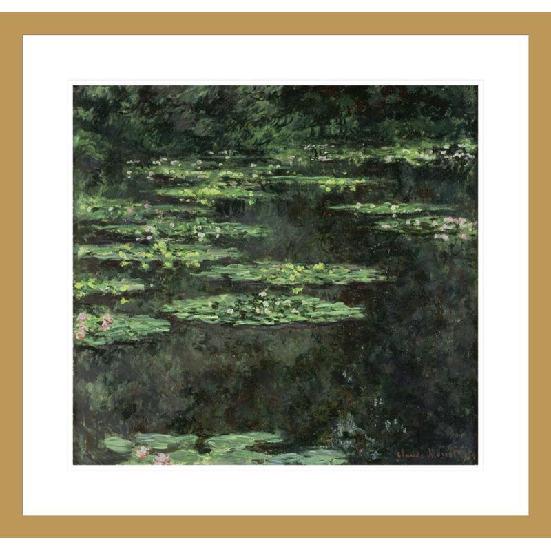«Waterlilies» par Claude Monet, impression giclée encadrée, H 23,5 po x l 24,65 po