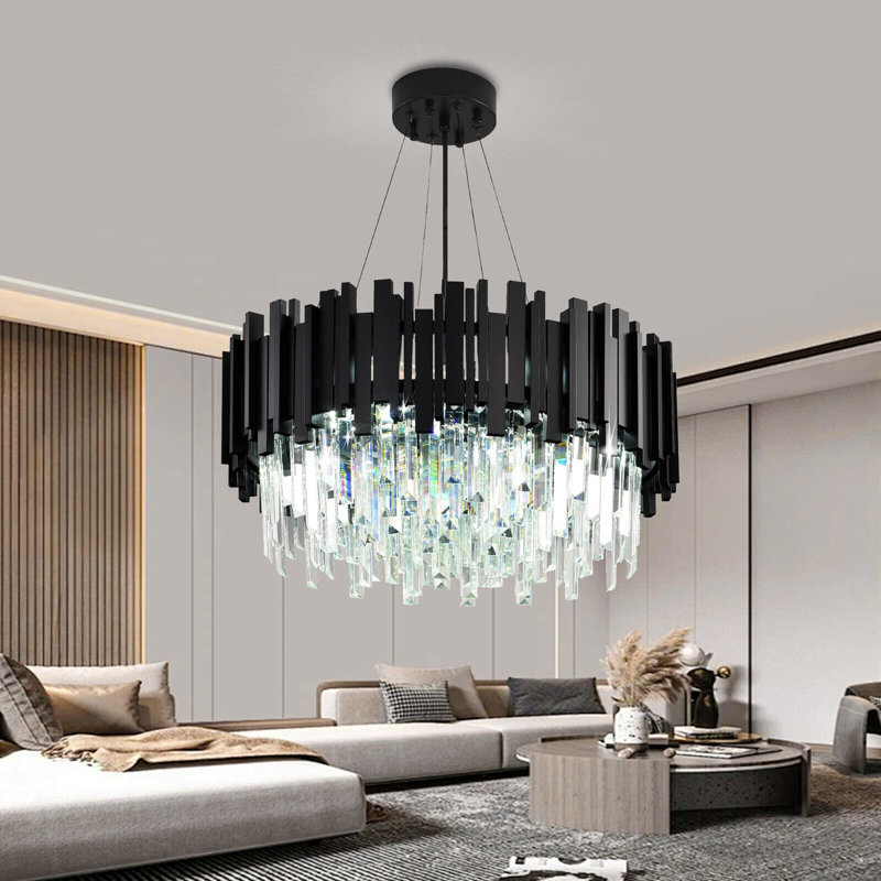 Abaz Chandelier, 9, Black, 55cm x 30cm