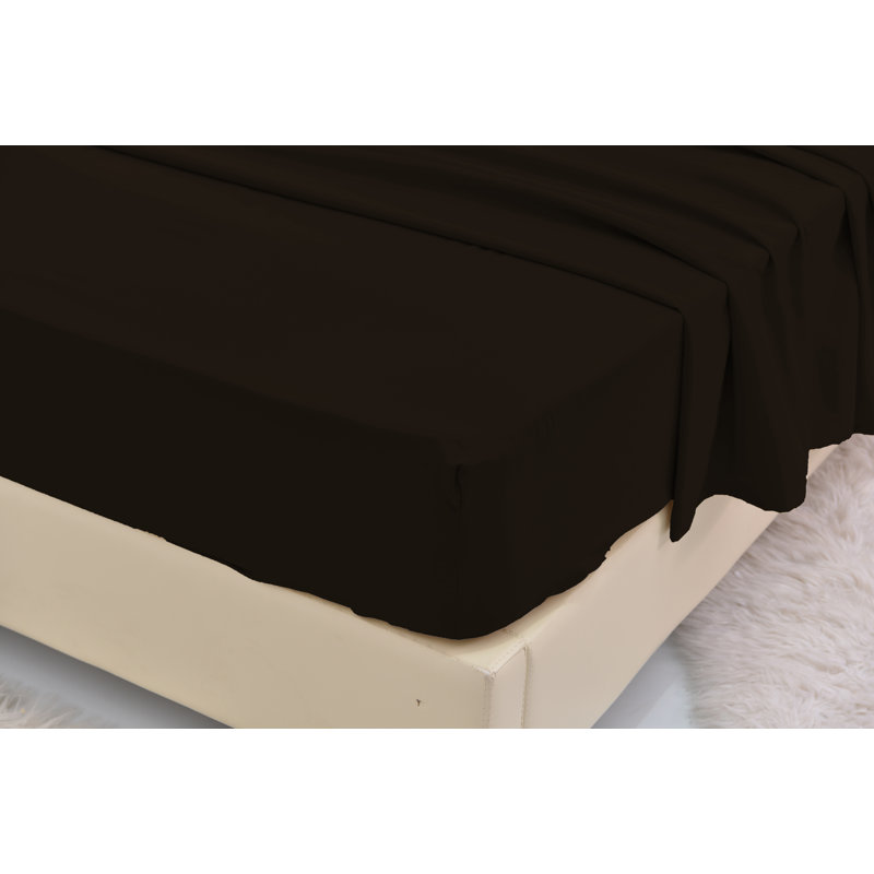 Ensemble de literie en rayonne de bambou, Café, Ensemble de draps pour lit simple TG + un drap-hou