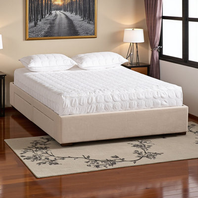 Manchester Modern Platform Storage Bed Frame, King, Beige Fabric, 13.09 X 78.54'' W X 84.99" L