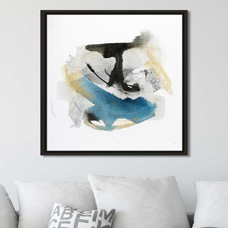 " Artesian Spring III " by Susan Jill, 39.5" H x 39.5" W x 2" D, Black Floater Frame