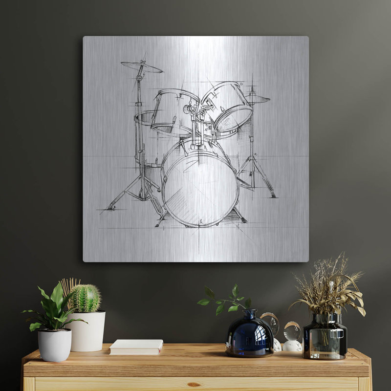 «Drum Sketch» par Ethan Harper, H 24 po x l 24 po