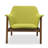 Miller Mid-Century Modern Linen Weave Upholstered Ash Wood Accent Armchair in Green-90541642