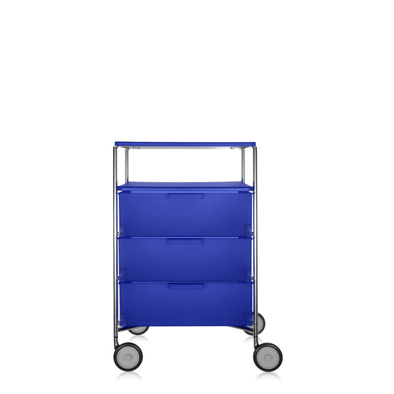 Mobil Drawer Storage, Translucent Cobalt, With Wheels, 6 Hi