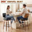 Swivel Upholstered Bar Stool with Solid Wood Frame