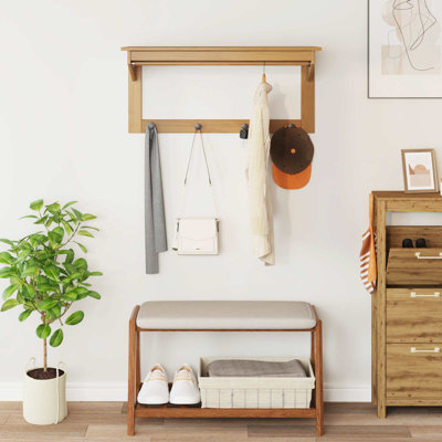 Solid Wood Wall 1 - Hook Coat Rack