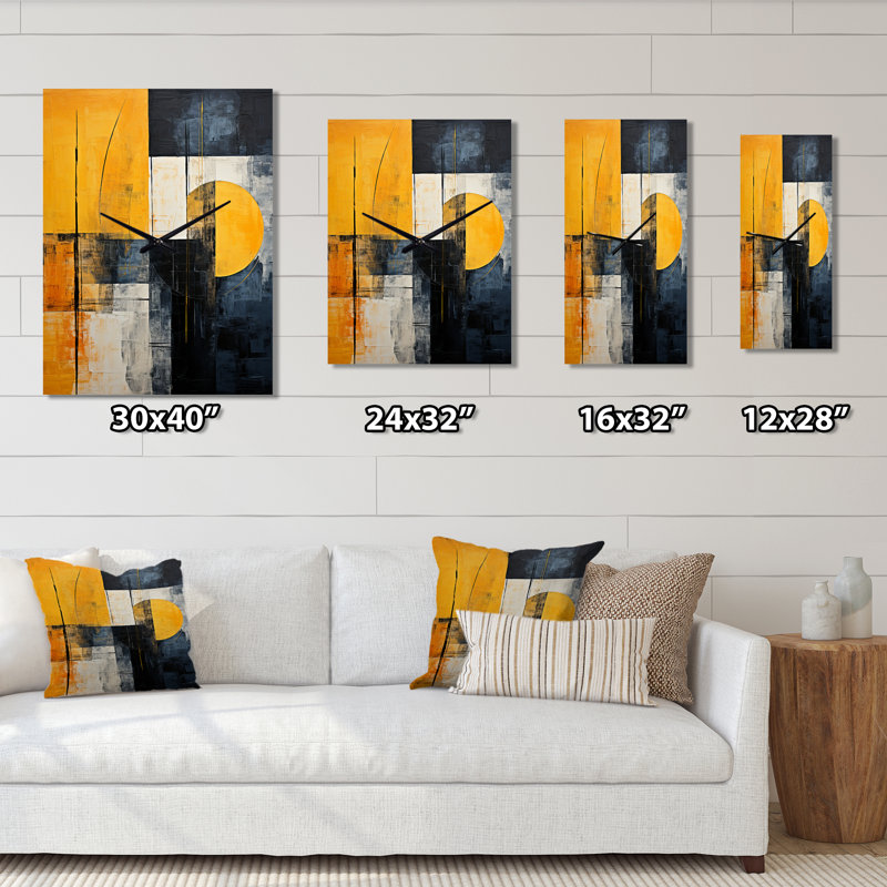 Lemon Loops Abstract Shapes - Horloge murale formes abstraites, Petit