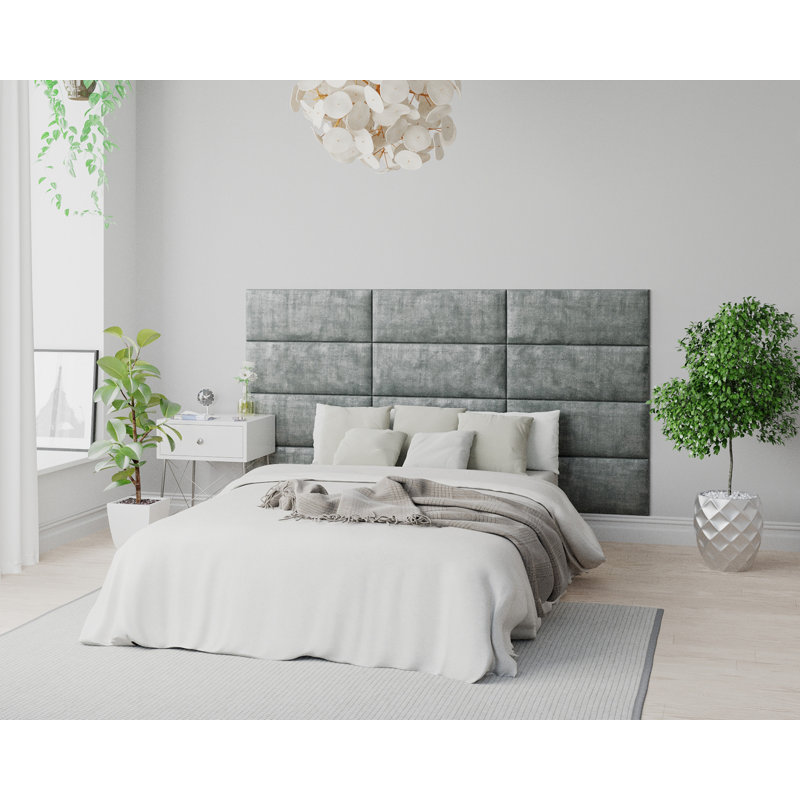 Karlijn 30 cm x 75 cm Peel and Stick Upholstered Wall Paneling in Platinum