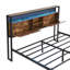 Metal Platform Bed Frame With Footboard USB,Charging Station And LED Lights-121066491