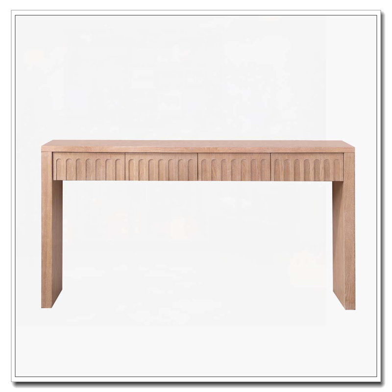 Console Table with 4 Drawers, Natural