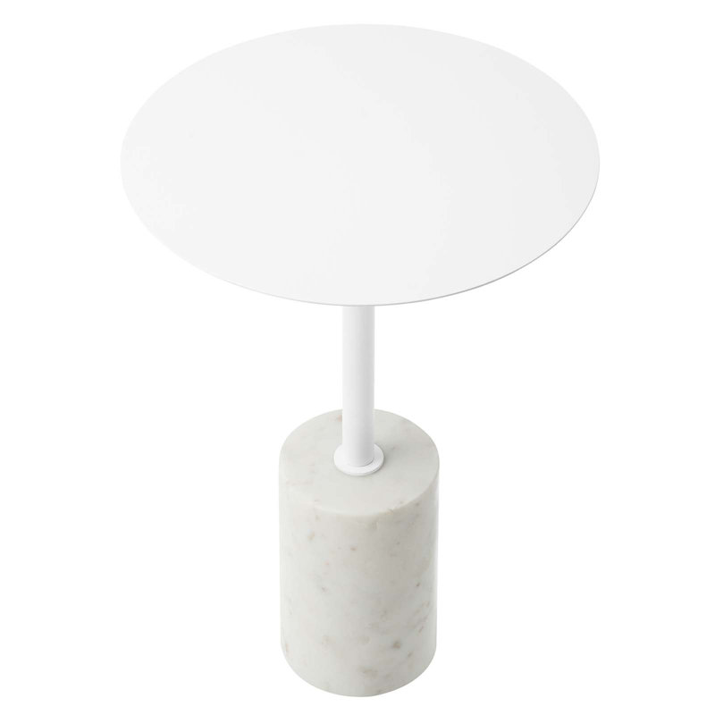 Modway Lyric Iron Pedestal End Table, White