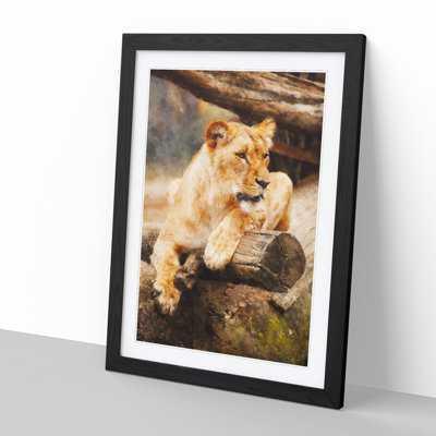 Lioness - Picture Frame Graphic Art