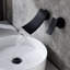 Robinet de salle de bain mural en noir mat, bec élargi, valve de contrôle exacte du débit et de la température de l'eau, robinet encastré noir, conception large de la chute d'eau pour une température précise-121629385
