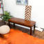 Banc en cuir brun clair Austin avec lignes Austin