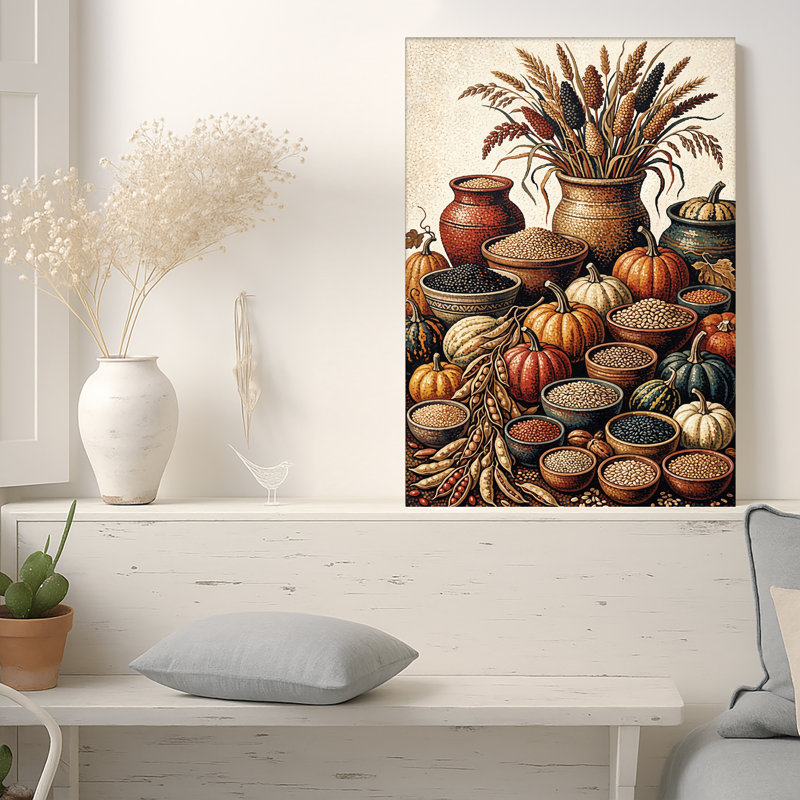 Art texturé sur toile citrouilles texturées, 18"H x 12"W