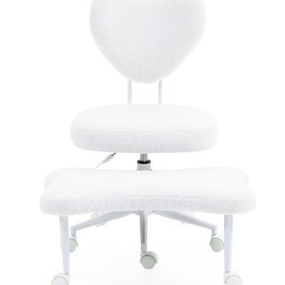 Chair, Ergonomic Cross - Legged Seating With Lumbar Support, Height Adjustable Seat Cushion, Beige, Ideal For High Intensity Office Work, Soft Short F