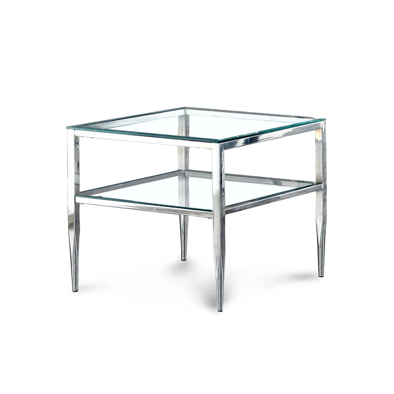 Ensemble de tables basses 2 pièces Rahil, Chrome