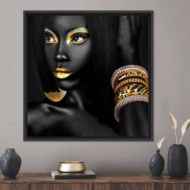 Print on Canvas, 20 cm H x 20 cm W, Framed Print without Mat, Black