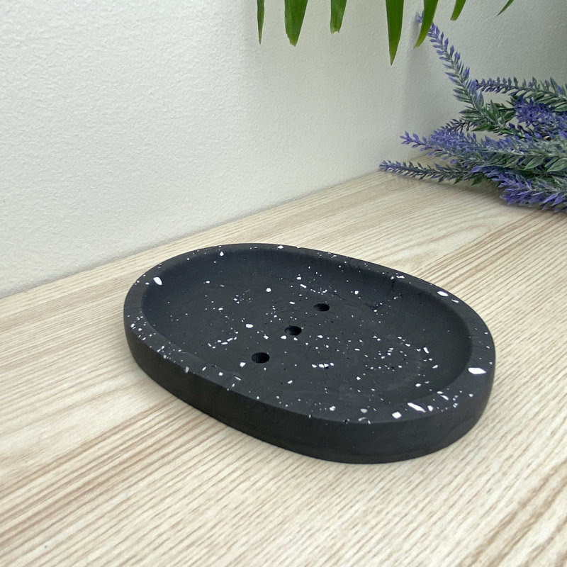 Black White Terrazzo Soap Dish