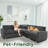 100 inch Modular L-Shaped Chenille Sectional Sofa with Pull-Out Bed-1689603350