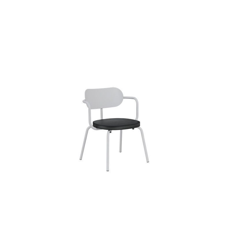 Méridienne d'extérieur Khylia, Noir, Aluminium blanc