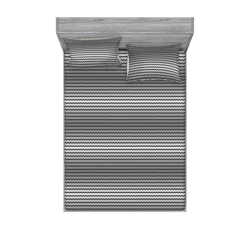 Drap-housse et taie décorative Ambesonne gris abstrait gris anthracite / blanc cassé