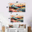 Ensemble de salon d'art mural abstrait rose, paysage de montagne I-577930148