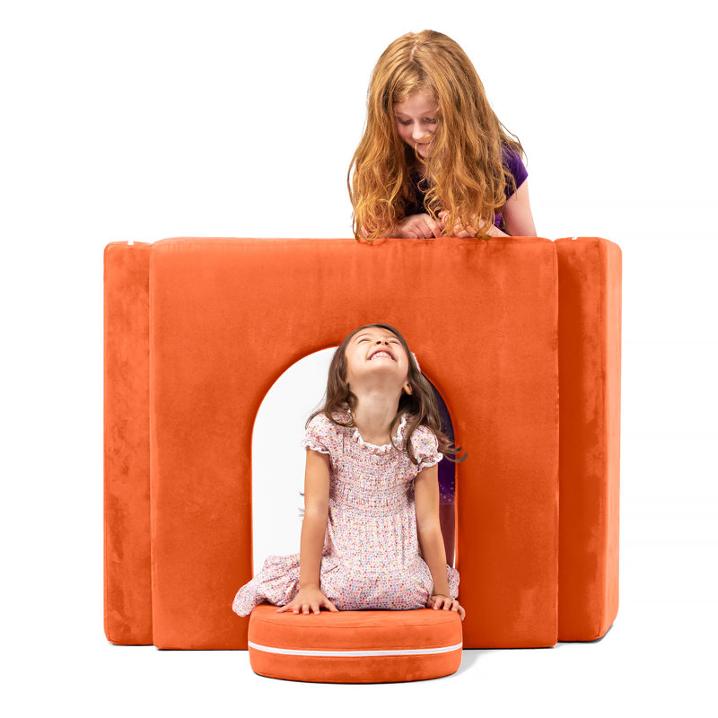 Zipline Playscape Castle Gate - Playtime Furniture for Imaginative Kids, Mandarin
