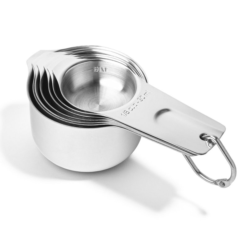 7-Piece Stainless Steel Measuring Cup Set with Coffee Scoop
