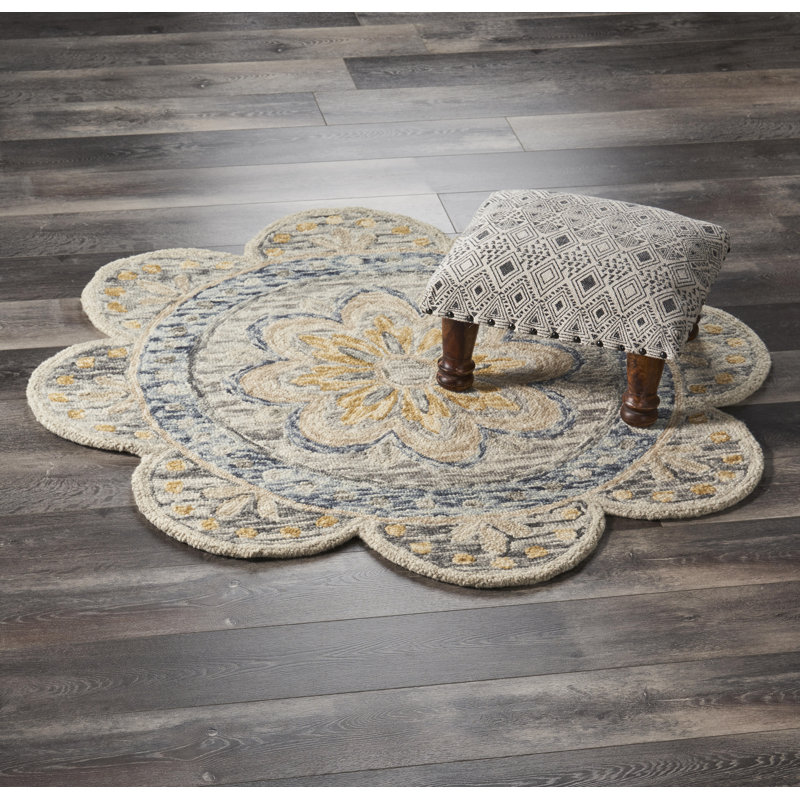Dickie Hand Tufted Wool Indoor Rug, Round 4'