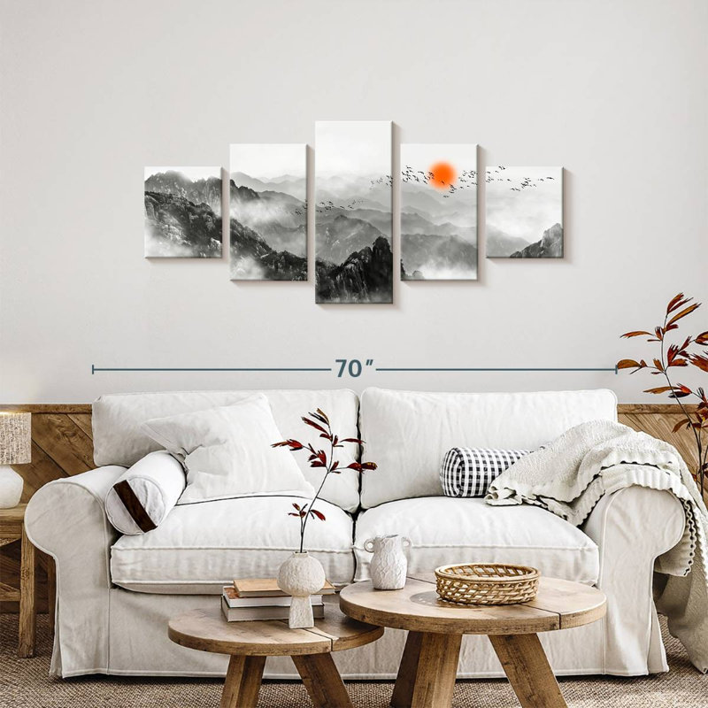 Traditional Chinese Mountain, 24" H x 55" W