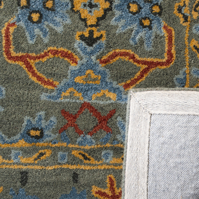 Tapis oriental en laine touffeté à la main Wahcheechee, Rond 6 pi
