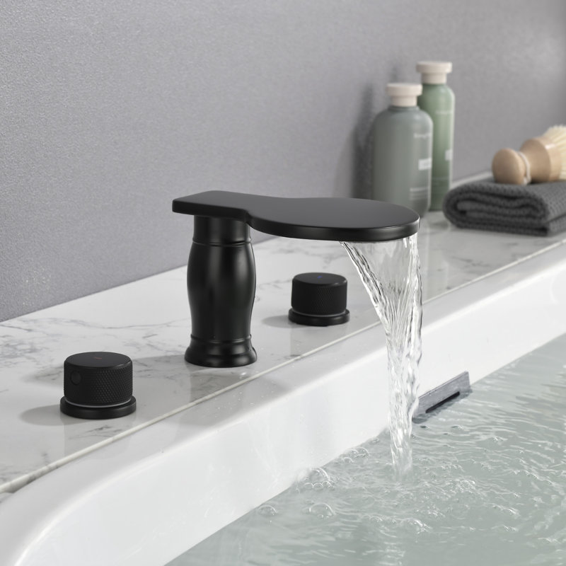 2 Handle Deck Roman Tub Faucet, Black
