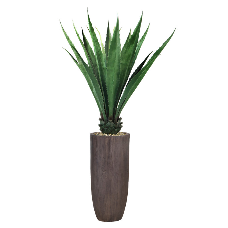 71 " H Faux Agave Tree in Fiberstone Planter