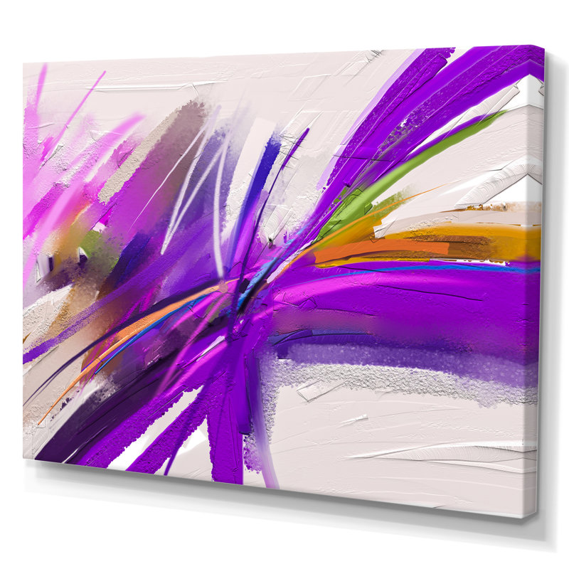 «Brushstroke Purple Spring Element», reproduction sur toile flottante, H 8 po x l 12 po x P 1 po, Toile tendue