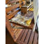 Présentoir de détail en bois, présentoir de détail en bois intérieur / extérieur avec rangement, accessoire de rangement extérieur