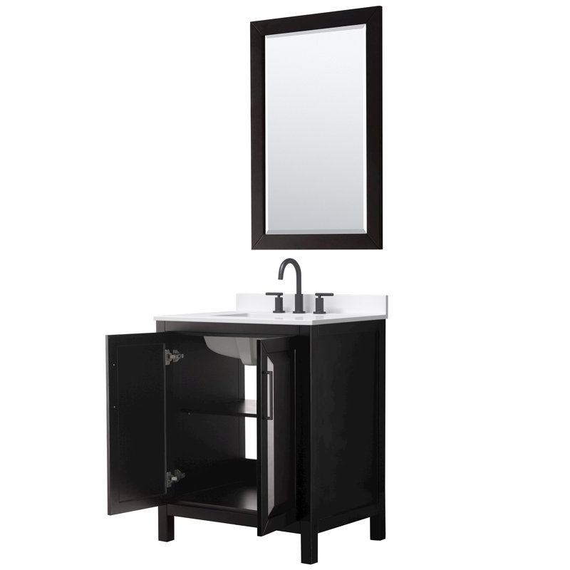 Daria 30'' W Vanity, Brown, Matte Black, Giotto Quartz