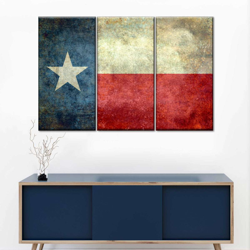 «Texas Texas Wall Art», reproduction d'art sur toile, H 24 po x l 38 po x P 1,25 po